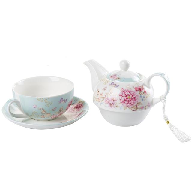 Lily Manor Alisson 0.5ml Stovetop Safe Floral Teapot Lily Manor Colour: Blue on Productcaster.