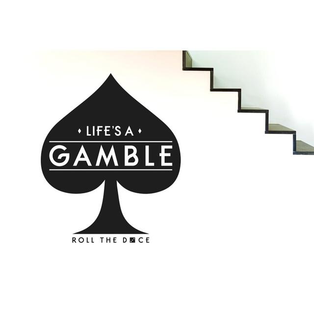 Lifes a Gamble Roll the Dice Wall Sticker Maturi Size: Medium, Colour: Black on Productcaster.