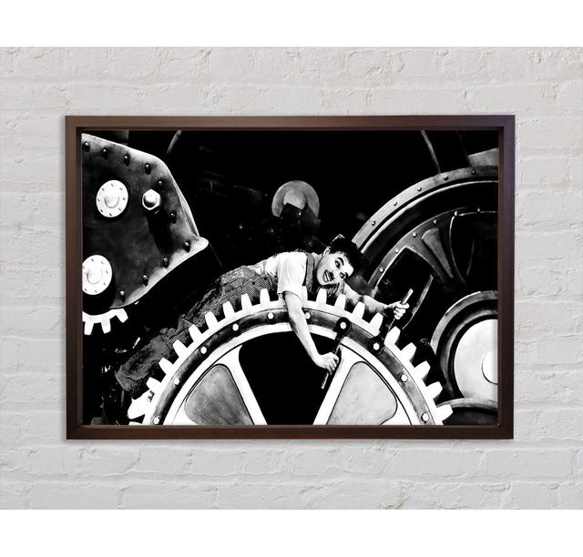 Charlie Chaplin Cogs - Einzelner Bilderrahmen Kunstdrucke auf Leinwand Bright Star Größe: 100 cm H x 141,4 cm B on Productcaster.