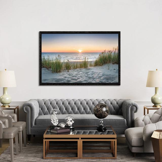 Beautiful Sunset at the Beach by Jan Becke - Photograph Print on Canvas House of Hampton Format: Black Framed Canvas, Size: 101.6cm H x 152.4cm W x 3. on Productcaster.