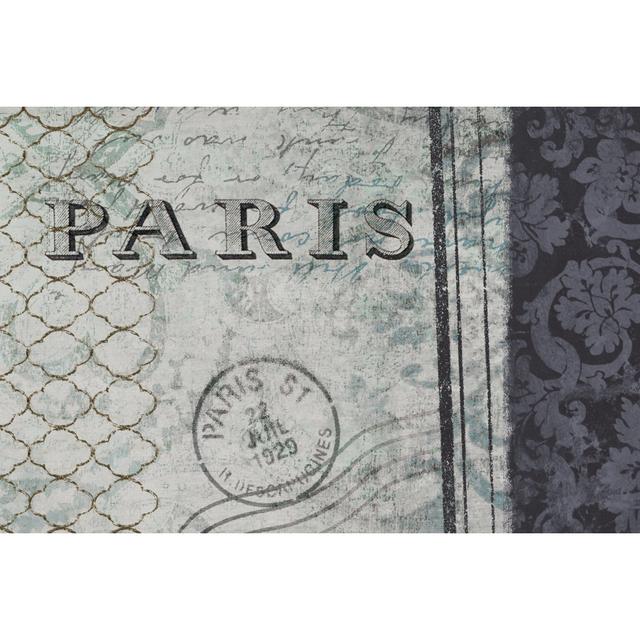 Blue Paris Postcard - Wrapped Canvas Art Prints Lily Manor Size: 51cm H x 76cm W on Productcaster.