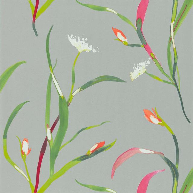 Saona 10.05cm x 68.6cm Wallpaper Roll Harlequin Colour: Papaya/Silver on Productcaster.