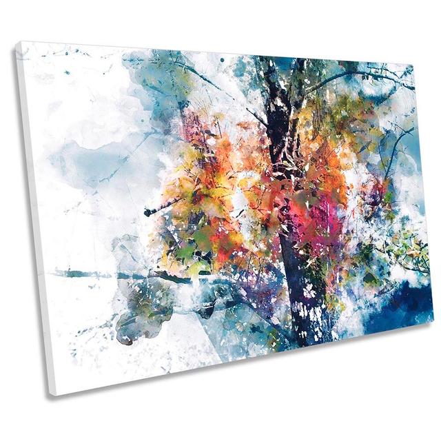 Grunge Floral Abstract Tree CANVAS WALL ARTWORK Print Art Ivy Bronx Size: 91.4cm H x 137.2cm W x 4cm D on Productcaster.