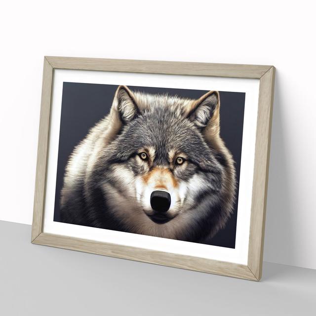 Inspirational Wolf - Picture Frame Graphic Art 17 Stories Size: 25cm H x 34cm W x 2cm D, Frame Colour: Oak Framed on Productcaster.