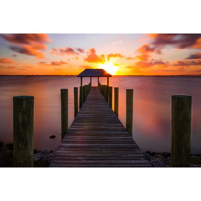 Sunset on Fishing Pier House of Hampton Size: 30cm H x 46cm W x 3.8cm D on Productcaster.