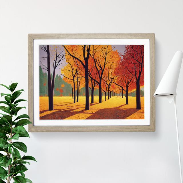 Mesmerizing Autumn Forest - Picture Frame Painting 17 Stories Size: 25cm H x 34cm W x 2cm D, Frame Colour: Oak on Productcaster.