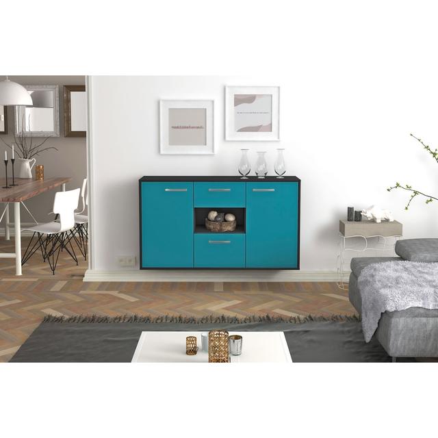 Sideboard Pasadena, Farbe: Mint/Weiss, Fliegend/Metallgriffe, Größe: 136x79x35cm Brayden Studio Farbe: Java/Anthrazit on Productcaster.