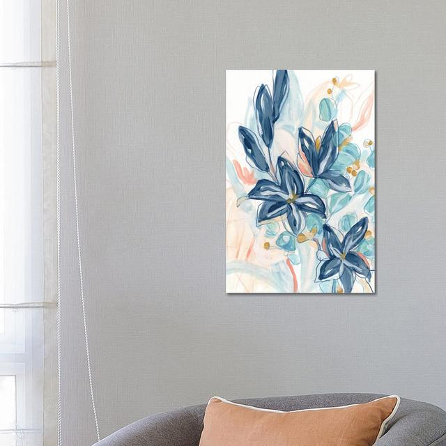 Blooming Blues II by June Erica Vess - Wrapped Canvas Print 17 Stories Size: 66.04cm H x 45.72cm W x 1.905cm D on Productcaster.