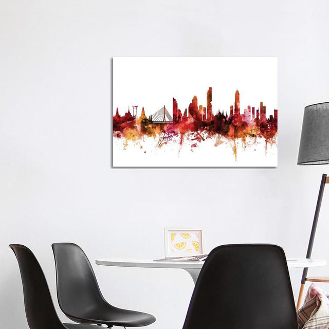 Bangkok, Thailand Skyline by Michael Tompsett - Wrapped Canvas Gallery-Wrapped Canvas Giclée Latitude Run Size: 66.04cm H x 101.6cm W x 1.91cm D on Productcaster.