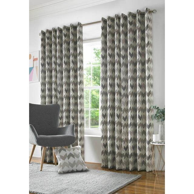 Iyahna Polyester Semi Sheer Grommet / Eyelet Curtain Pair (Set of 2) 17 Stories Size: 167cm Width x 137cm Drop, Colour: Beige Latte on Productcaster.