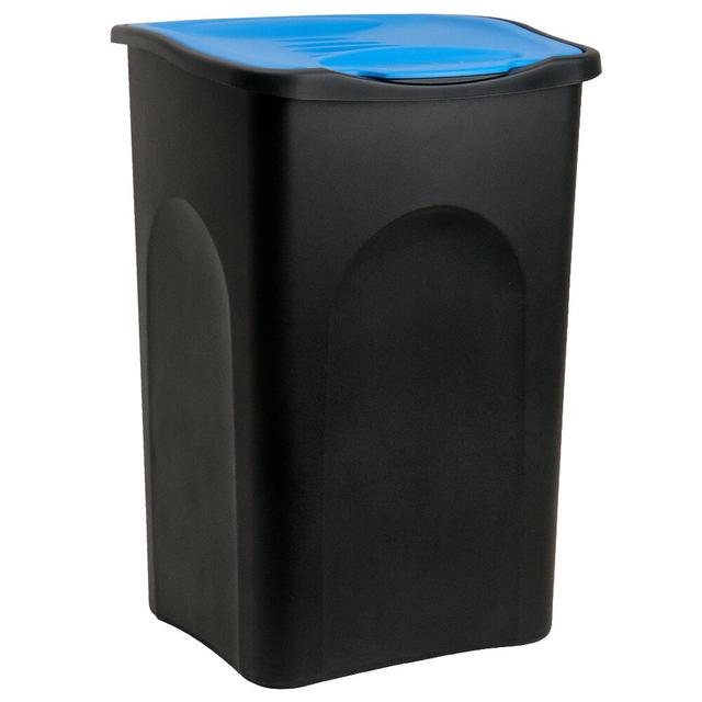 50 L Abfalleimer Melgoza ClearAmbient Farbe: Schwarz/Blau on Productcaster.