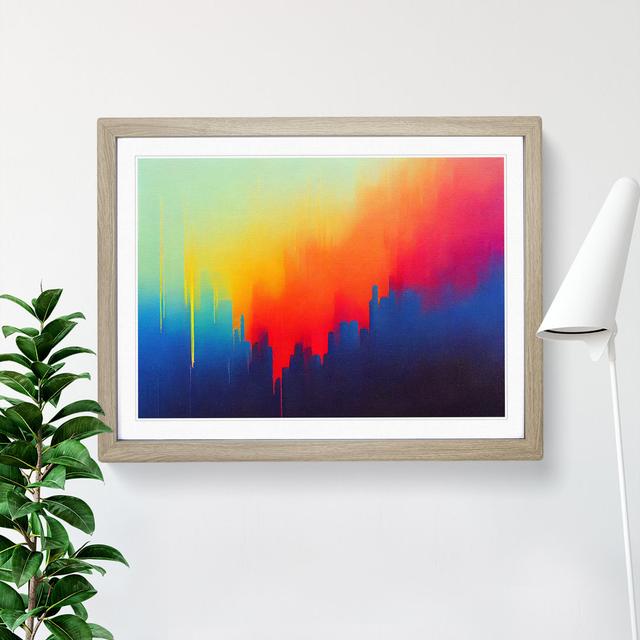 Modern Skyline Abstract Art Vol.3 - Picture Frame Graphic Art Metro Lane Size: 34cm H x 46cm W x 2cm D, Frame Colour: Oak on Productcaster.