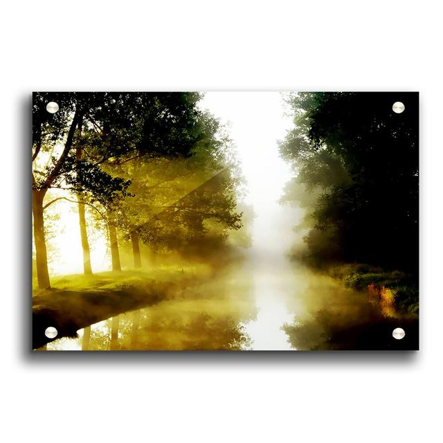 Misty Morning Lake - Unframed Photograph Print on Paper East Urban Home Size: 42cm H x 59.4cm W, Format: Acrylic on Productcaster.