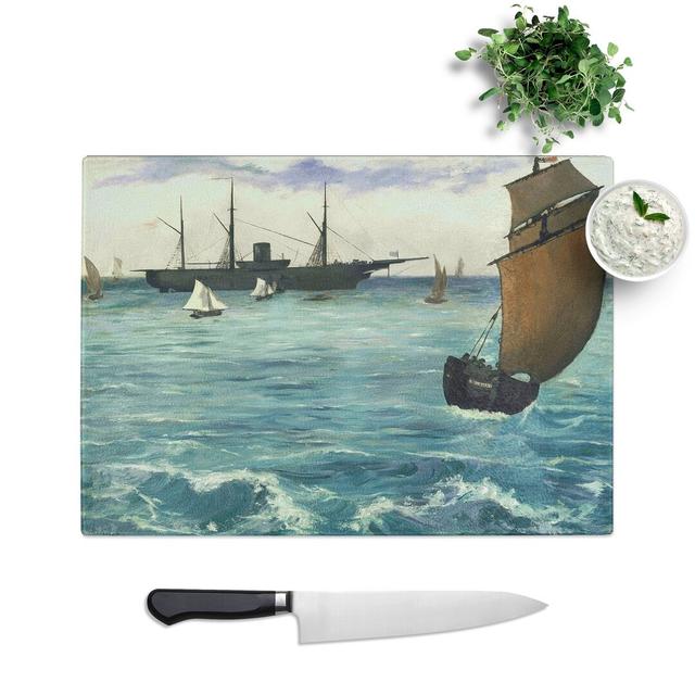 The Kearsarge at Boulogne by Edouard Manet Chopping Board East Urban Home Size: 20cm W x 28.5cm L on Productcaster.