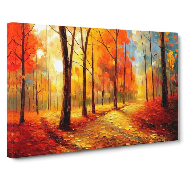 XXX-H1022-WF-8486X Sublime Autumn Forest Vol.5 Abstract - Wrapped Canvas Painting Alpen Home Size: 50cm H x 76cm W x 3cm D on Productcaster.