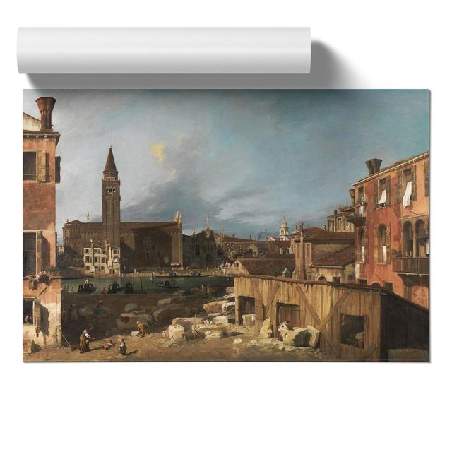 The Stonemasons Yard by Giovanni Canaletto - Unframed Painting East Urban Home Size: 21cm H x 30cm W x 0.1cm D on Productcaster.