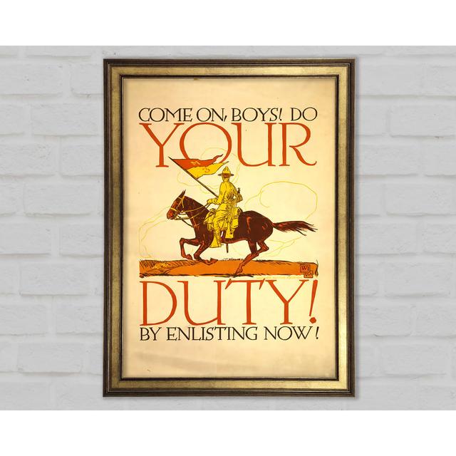 Your Duty - Single Picture Frame Art Prints Rosalind Wheeler Size: 29.7cm H x 21cm W x 1.5cm D on Productcaster.