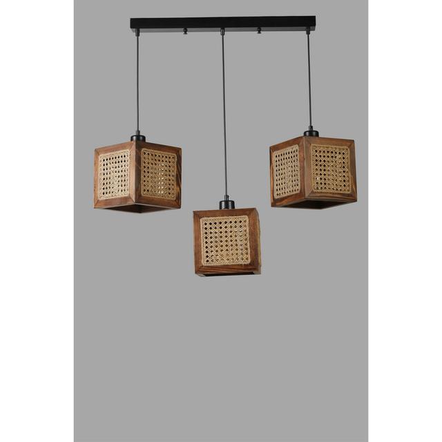 Chandle Chandelier Hanah Home Shade Colour: Walnut/Rattan on Productcaster.