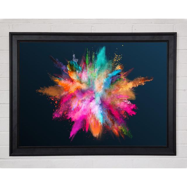 Explosion Of Paint Rainbow - Print Brayden Studio Size: 42cm H x 59.7cm W x 1.5cm D, Format: Matte Black Framed Paper on Productcaster.