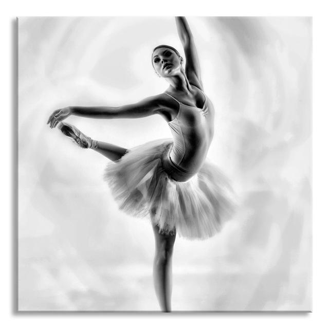 Aesthetic Ballerina - Unframed Graphic Art on Glass Canora Grey Size: 80cm H x 80cm W x 0.4cm D on Productcaster.