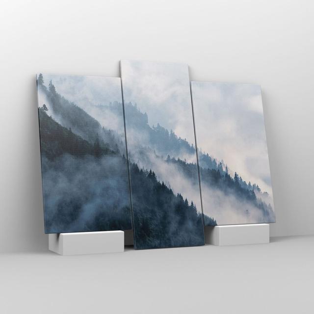 Mountains Fog Trees in , 100cm H x 130cm W x 1.8cm D EUArttor Size: 100cm H x 130cm W on Productcaster.