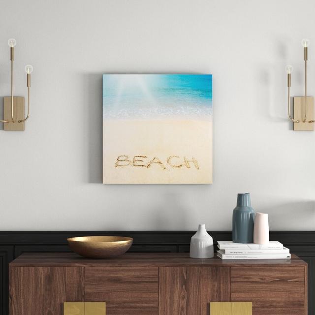 "Sandy Beach" Framed Painting Print on Wrapped Canvas East Urban Home Size: 61 cm H x 61 cm W x 3.81 cm D on Productcaster.