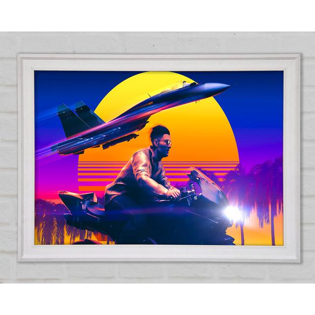 Racing The Jet Framed Print Ebern Designs Size: 59.7cm H x 84.1cm W x 1.5cm D on Productcaster.