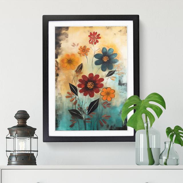 FRM-V0523-927X Flowers Mid Century Vol.4 - Picture Frame Graphic Art ClassicLiving Size: 64cm H x 46cm W x 2cm D, Format: Walnut on Productcaster.