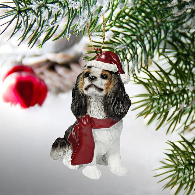 Charles Cavalier Dog Holiday Hanging Figurine Design Toscano on Productcaster.