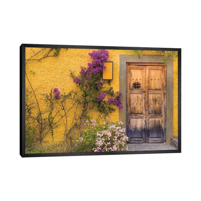 Bougainvillea Next to A Wooden Door, San Miguel De Allende, Guanajuato, Mexico' by Timothy Easton Fleur De Lis Living Size: 45.72cm H x 66.04cm W x 3. on Productcaster.