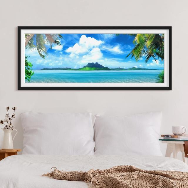 Picture With Frame - Dream Vacation - Panorama Landscape Format Highland Dunes Size: 50cm H x 130cm W x 2cm D, Frame Option: Black Framed on Productcaster.