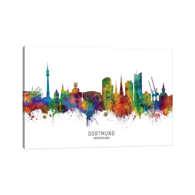 Dortmund Deutschland Skyline by Michael Tompsett - Wrapped Canvas Painting Latitude Run Size: 66.04cm H x 101.6cm W x 1.91cm D on Productcaster.