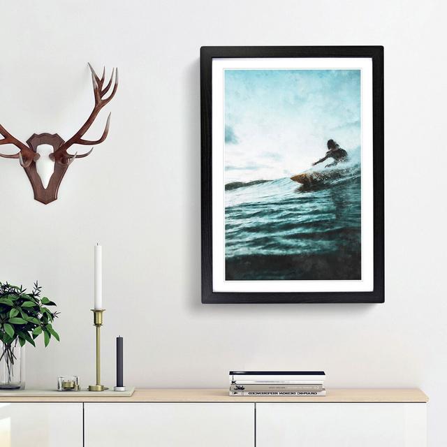 Surfing in Indonesia - Picture Frame Graphic Art Print East Urban Home Frame Option: Black Framed, Size: 33cm H x 24cm W x 2cm D on Productcaster.