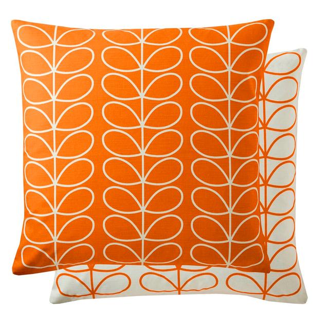 Small Linear Stem Cushion Orla Kiely Colour: Orange/White on Productcaster.