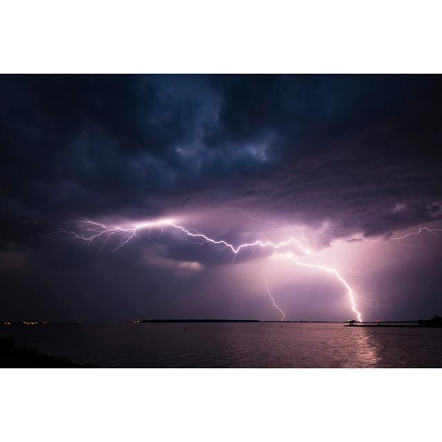 Lightning In The Sky - Wrapped Canvas Art Prints 17 Stories Size: 81cm H x 122cm W x 3.8cm D on Productcaster.