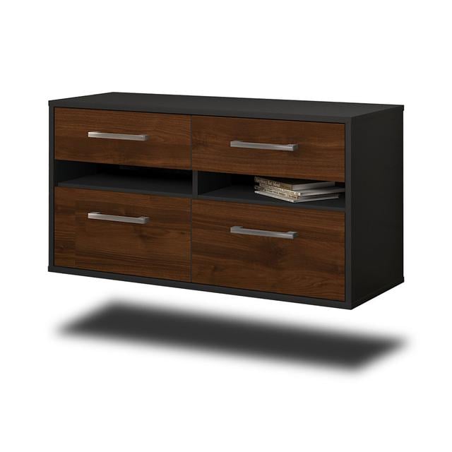 Amanraj TV Stand Latitude Run Colour: Walnut/Anthracite on Productcaster.