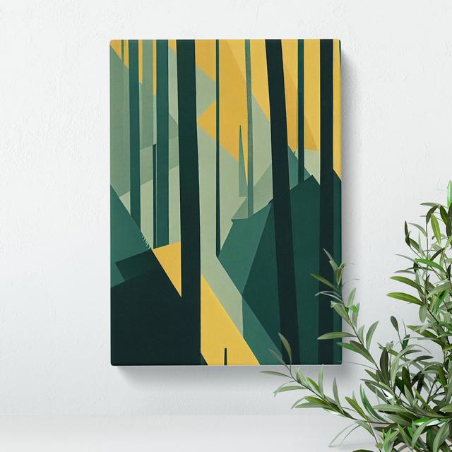 Block Print Forest No.1 - Print Metro Lane Format: Wrapped Canvas, Size: 50cm H x 35cm W x 3cm D, Matte Colour: No Matte on Productcaster.