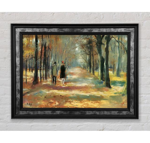 Lesser Ury Couple Walking In The Woods - Single Picture Frame Art Prints Rosalind Wheeler Size: 21cm H x 29.7cm W x 3cm D, Format: Black Framed Wood on Productcaster.