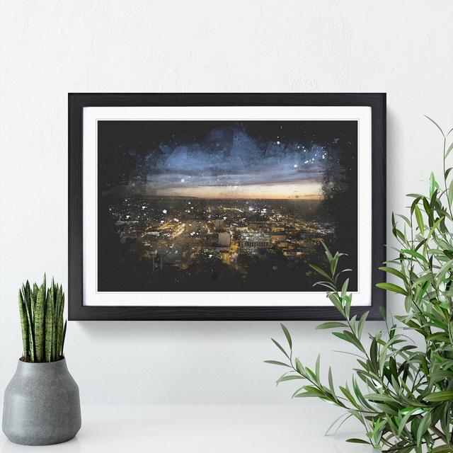 Los Angeles Skyline - Picture Frame Graphic Art East Urban Home Size: 48cm H x 65cm W x 2cm D, Frame Option: Black Framed on Productcaster.