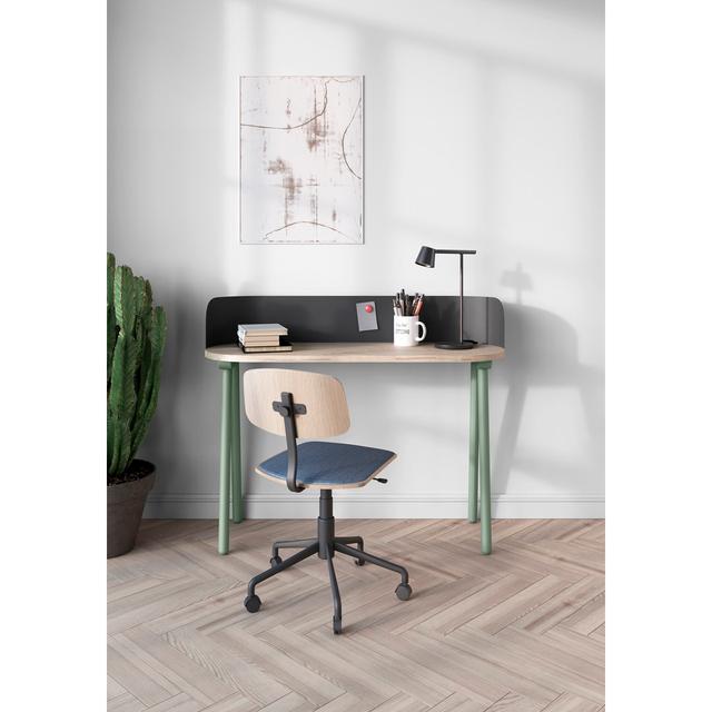 Eta Oval Solid Wood Base Writing Desk Corrigan Studio Frame Colour: Green, Top Colour: Beige on Productcaster.