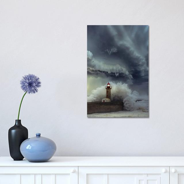 Lighthouse Chaos by Brent Shavnore - Wrapped Canvas Print Longshore Tides Size: 45.72cm H x 30.48cm W x 1.91cm D on Productcaster.