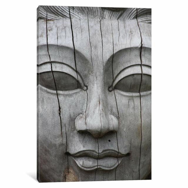 Buddha's Face - Wrapped Canvas Print East Urban Home Size: 30.48cm H x 20.32cm W x 1.91cm D on Productcaster.