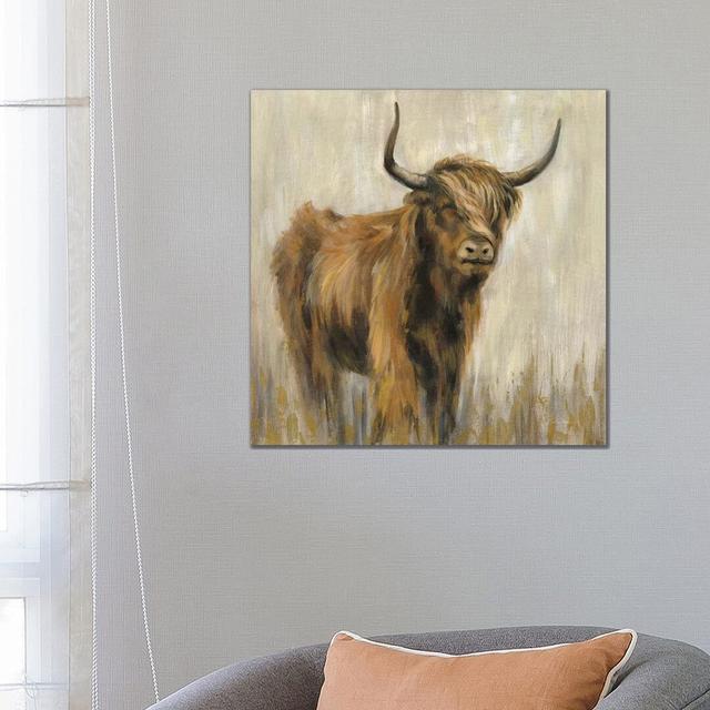 Highland Mountain Cow by Silvia Vassileva - Wrapped Canvas Print Natur Pur Size: 66.04cm H x 66.04cm W x 3.81cm D on Productcaster.