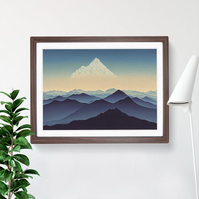 Luminous Winter Mountains - Picture Frame Graphic Art Alpen Home Size: 34cm H x 46cm W, Frame Colour: Brown on Productcaster.