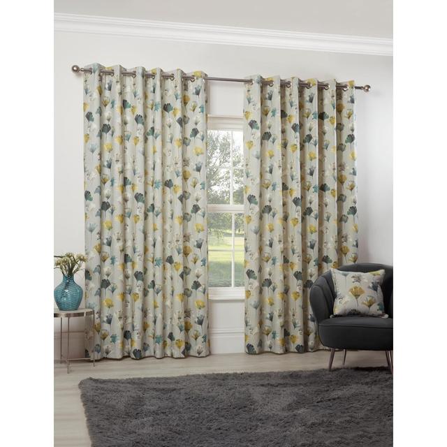 Staats Cotton Blend Room Darkening Grommet / Eyelet Curtain Pair (Set of 2) Marlow Home Co. Colour: Ochre/Chartreuse, Panel Size: 116.84cm W x 182.88c on Productcaster.