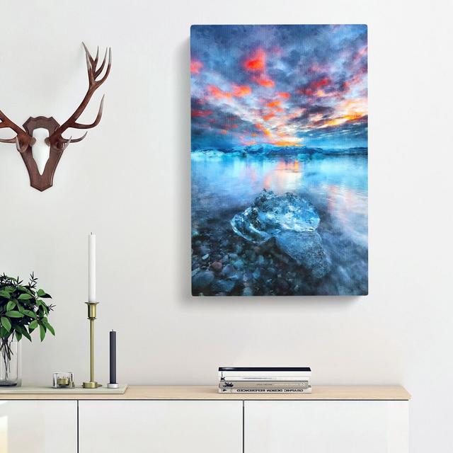 Iceland View - Wrapped Canvas Painting Print East Urban Home Size: 76cm H x 50cm W x 3cm D on Productcaster.