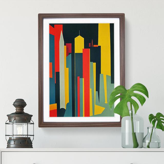 Unique Abstract Architecture No.5 Skyscraper - Single Picture Frame Print Metro Lane Size: 64cm H x 46cm W x 2cm D, Frame Colour: Walnut Framed on Productcaster.