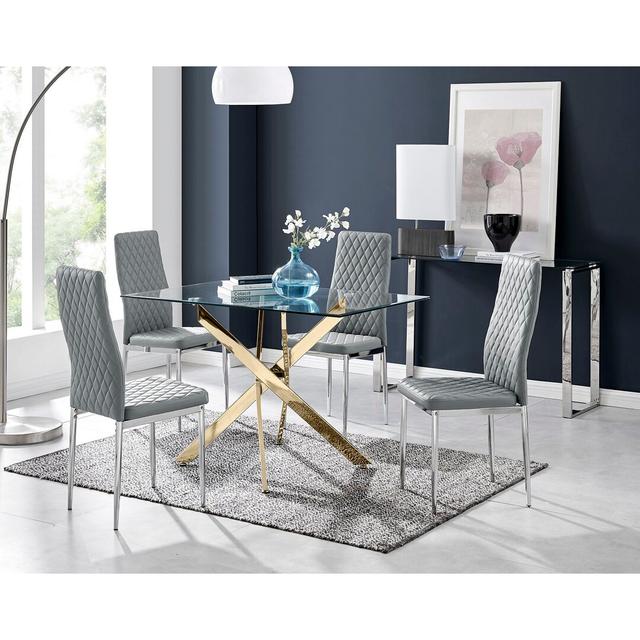 Eubanks 5 - Piece Dining Set Canora Grey Colour (Chair): Grey/Silver on Productcaster.