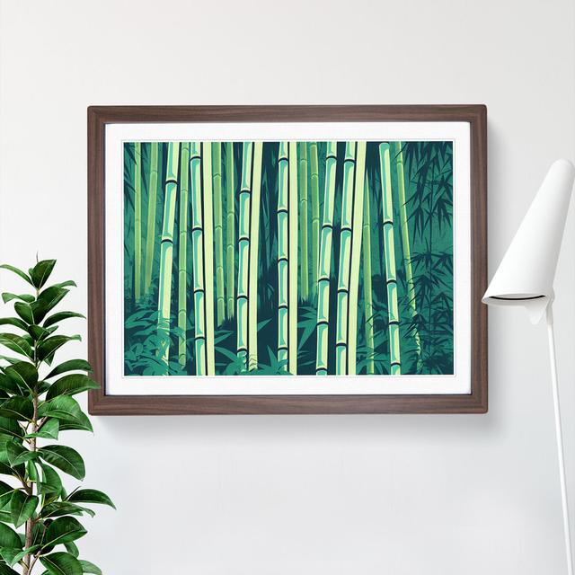 Entrancing Bamboo Forest - Single Picture Frame Painting 17 Stories Frame Colour: Walnut, Size: 46cm H x 64cm W x 2cm D on Productcaster.