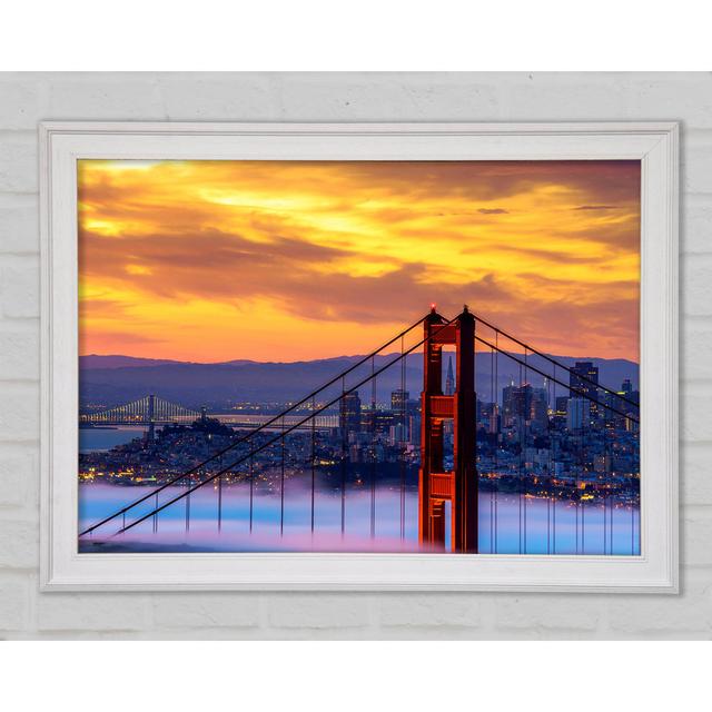 Mist Through The Golden Gate Bridge Framed Print Ebern Designs Size: 59.7cm H x 84.1cm W x 1.5cm D on Productcaster.